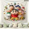 Crayon Shinchan Wall Tapestry Aesthetic Wall Hanging Printed Fabric Blanket Decorative Tapestries For Bedroom Living Room Home Decor