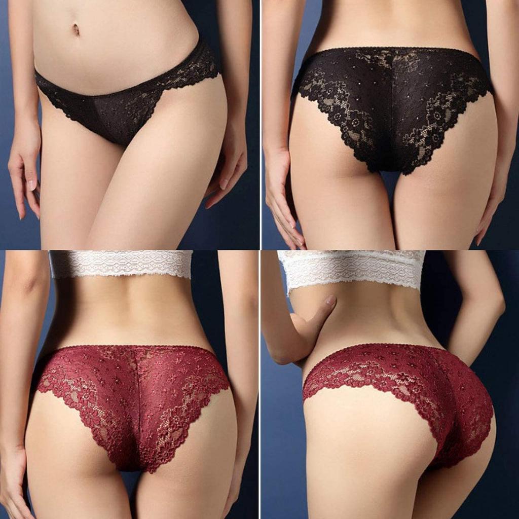 WHITE FANG Floral Lace Size TT23S5 of Women's Underwear, 5-Piece Set, Sexy, L, (Set 5)