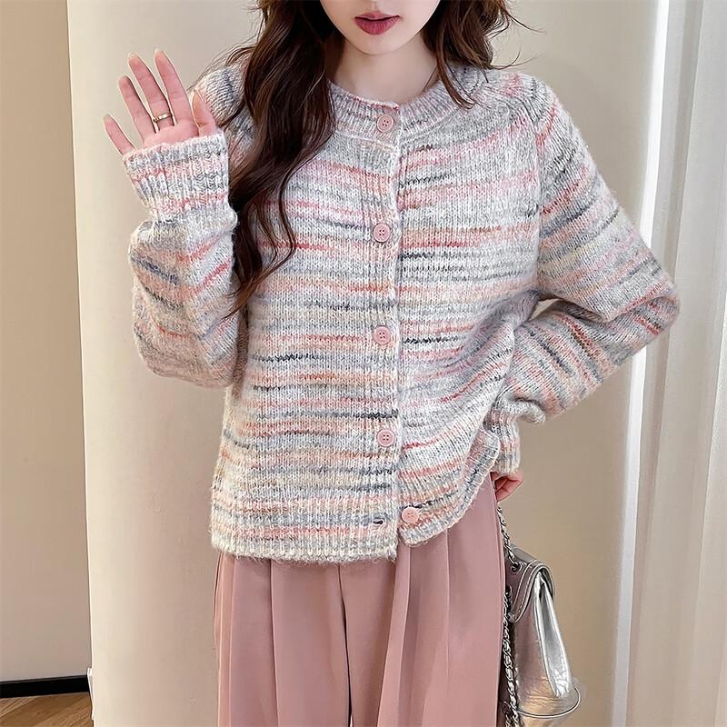 

Женский кардиган TonLion свободного кроя с круглым вырезом M