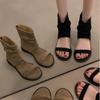 Soft Soles Are Not Tired, Rear Zipper Short Cool Boots, Roman Sandals, Summer Wasteland Wind Cool Boots