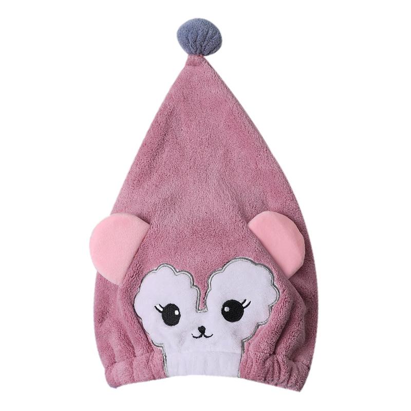 Cute Cartoon Antibacterial Quick-Dry Hair Cap - Super Absorbent, Elastic Bath Head Wrap Towel for Women