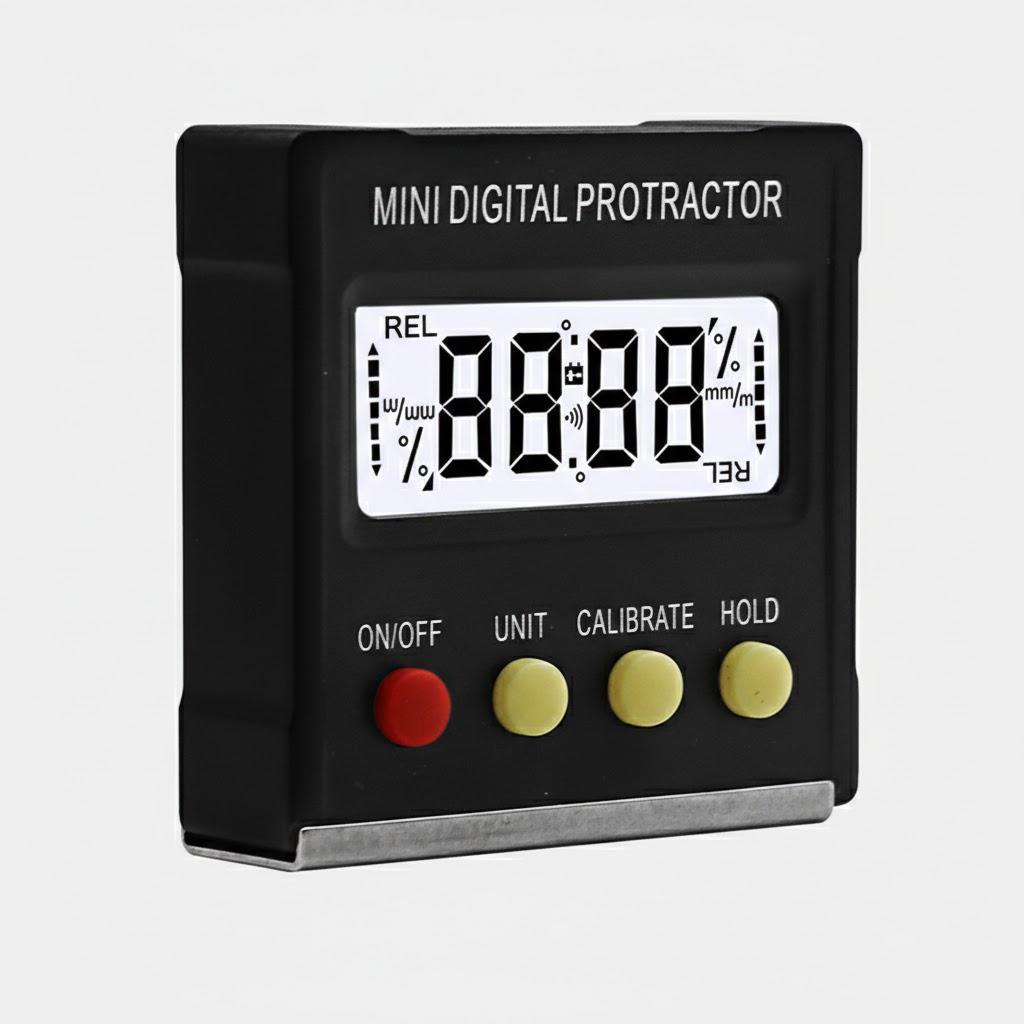 Мини-цифровой инклинометр 360 градусов, электронный уровень, измерительные инструменты с магнитной основой, угломер, транспортир чёрный
