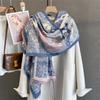 Luksusowa marka kaszmirowy damski kwiatowy szalik zimowy ciepły szal i otulacz bandana pashmina damski kwadratowy gruby koc poncho