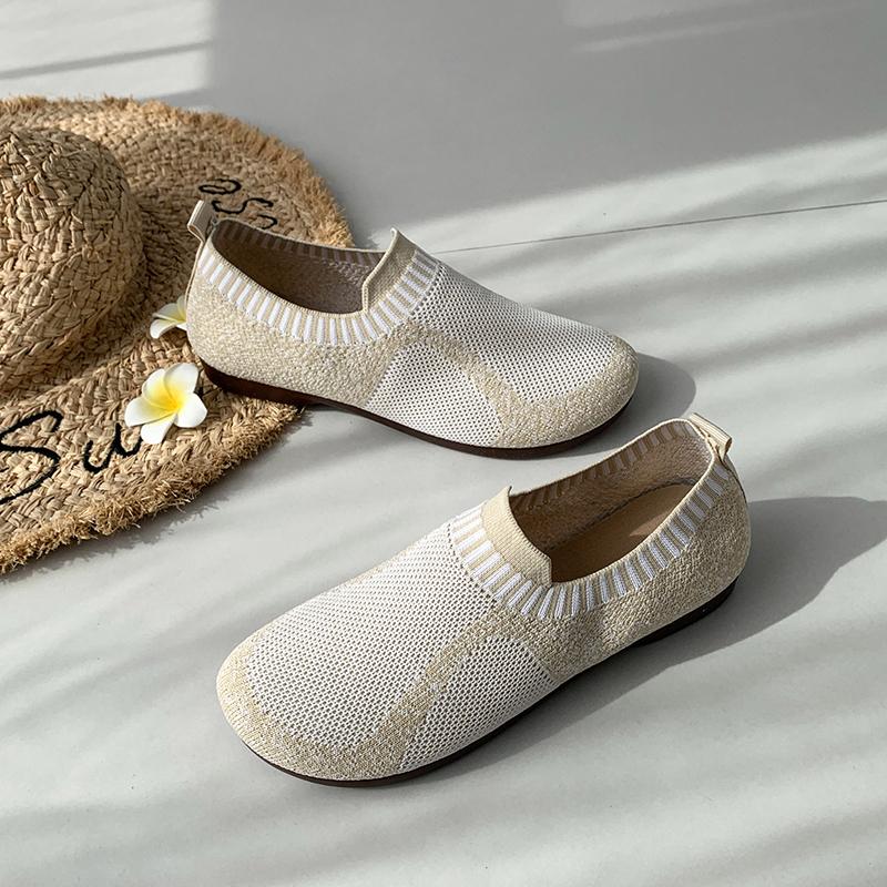 

Женские повседневные кроссовки сетчатые дышащие спортивные туфли для женщин вулканизированная обувь летние женские носки прогулочная обувь женская обувь 41 бежевый