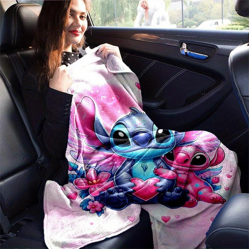 1pc Cute Stitch Printing Blanket - Soft, All-Season Throw for Living Room, Bedroom,Personalized Gift with Adorable Cartoon Design