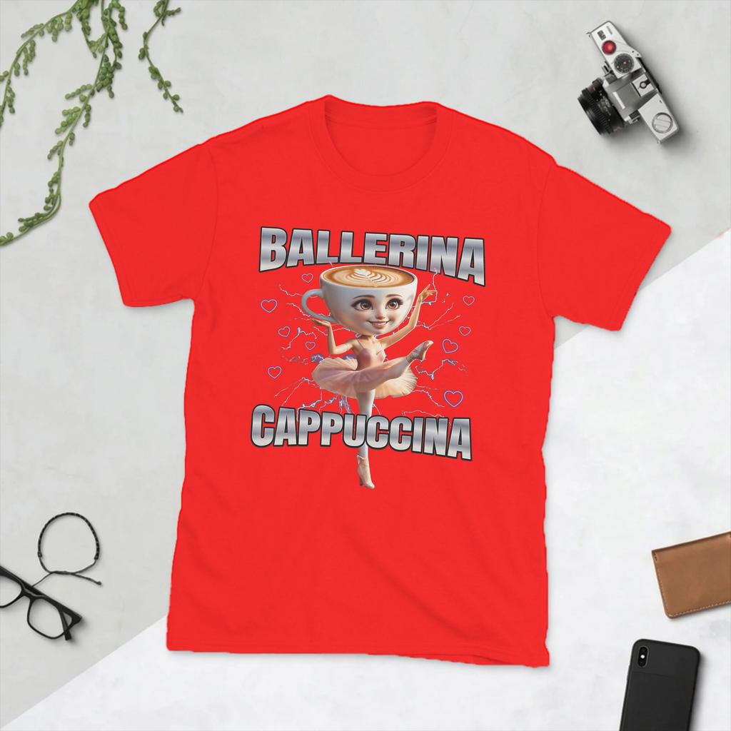 Unisexs Ballerina Puccino Funny Meme Italian Brainrot T Shirt Cotton Clothes Vintage Short Sleeve Crew Neck Tee Shirt TShirts