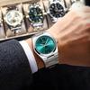 POEDAGAR Exquisite Business Men Watch Stainless Steel Waterproof Luminous Man Wristwatch Date Week Classic Men's Quartz Watches