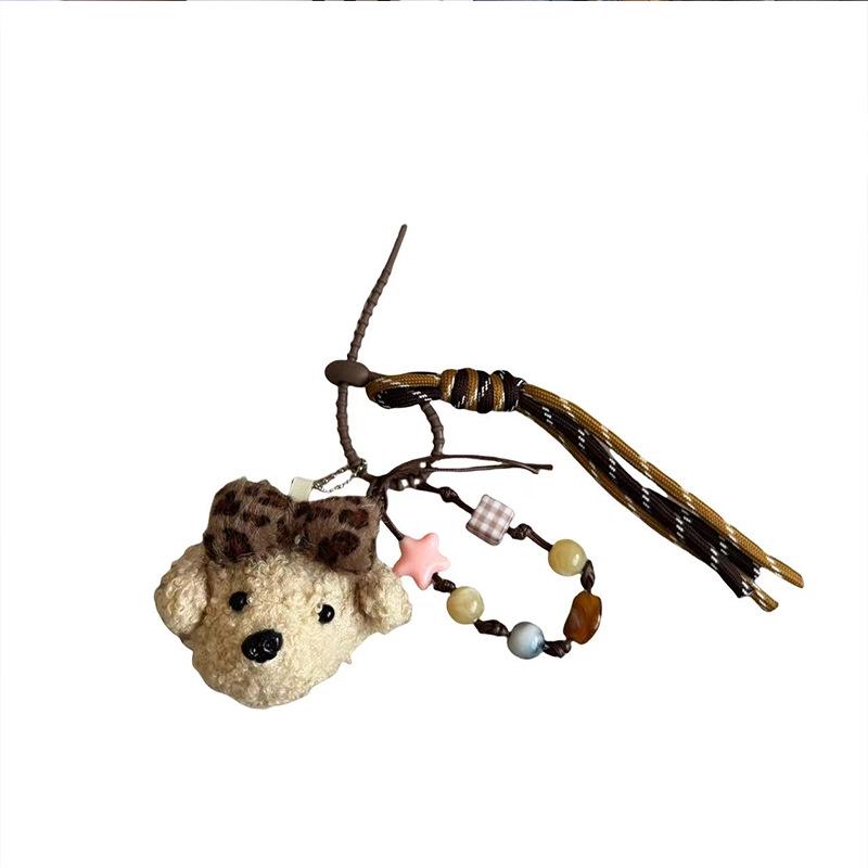 Cute Bow Plush Bear Keychain and Phone Charm Accessory