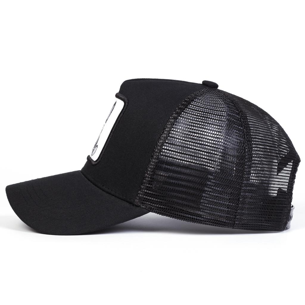 Herren Baseballkappe mit Kaninchenstickerei Mesh-Hut Outdoor Verstellbar Sonnenschutz Freizeit-Hut Frühling Herbst Reise Tourismus Strandurlaub