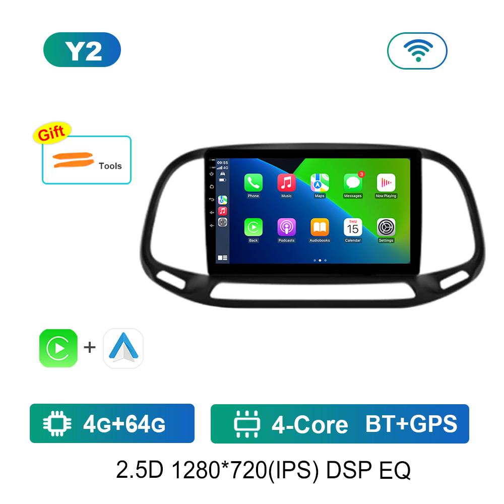 9 Inch Car Video Multimedia Player Android System GPS Navigation for Fiat Doblo 2015 - 2019 Carplay WiFi Touch Screen Bluetooth