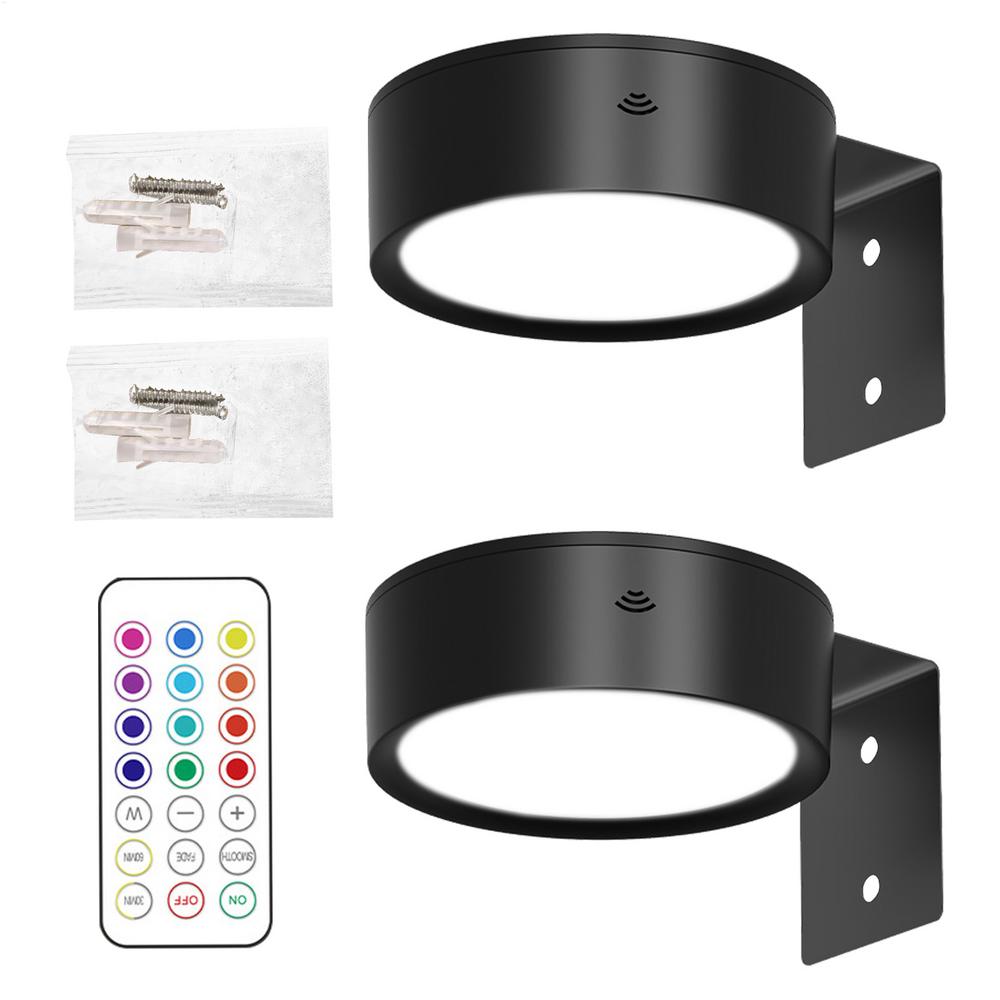 

2pcs LED Wall Sconces Lights 13-Color RGB Dimmable Painting Art Display Lights Magnetic Spotlight Battery Operated Picture Lamp чорний