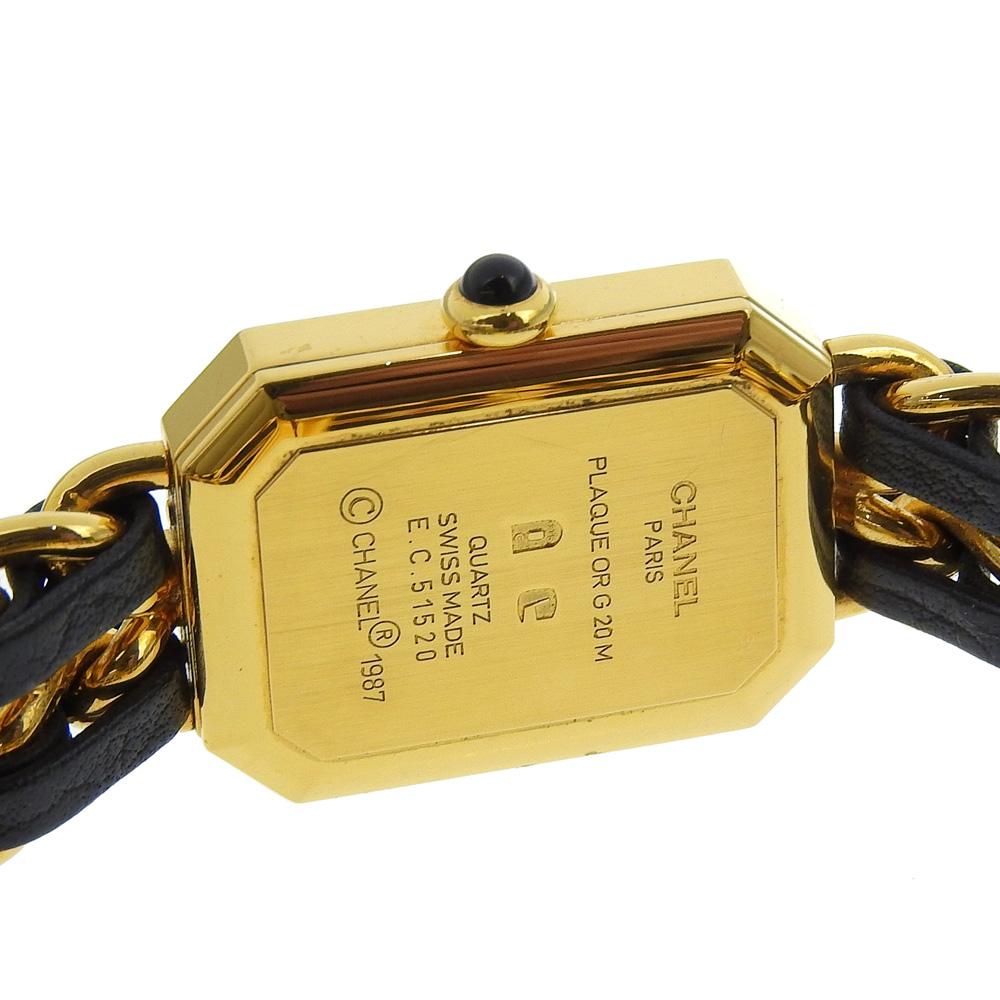 CHANEL Premiere L Watches H0001 blackDial Plated Gold/leather Quartz Analog display Women Used