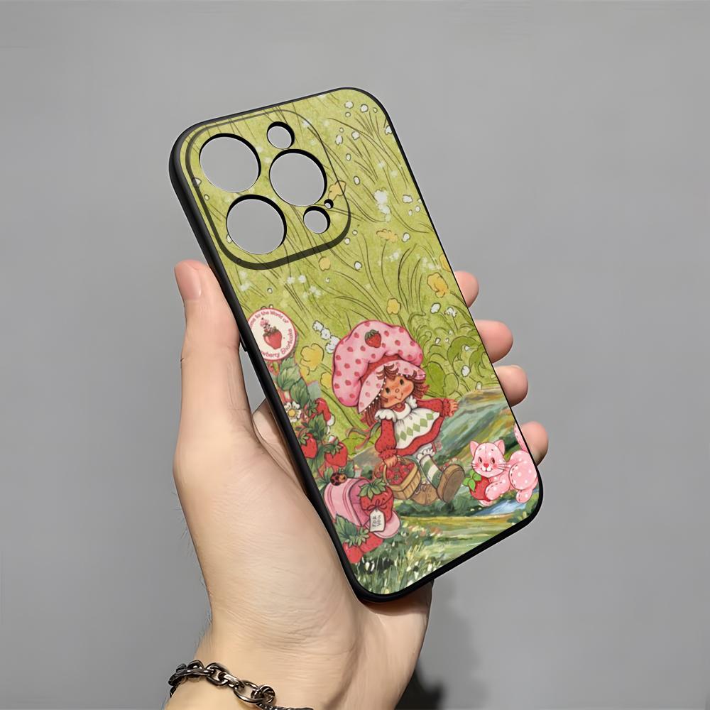 Cartoon S-Strawberry Shortcake Phone Case For IPhone 17 Pro Max 16 15 14 Pro Max 13 11 X Xs Xr 8 7Plus Silicone Cover