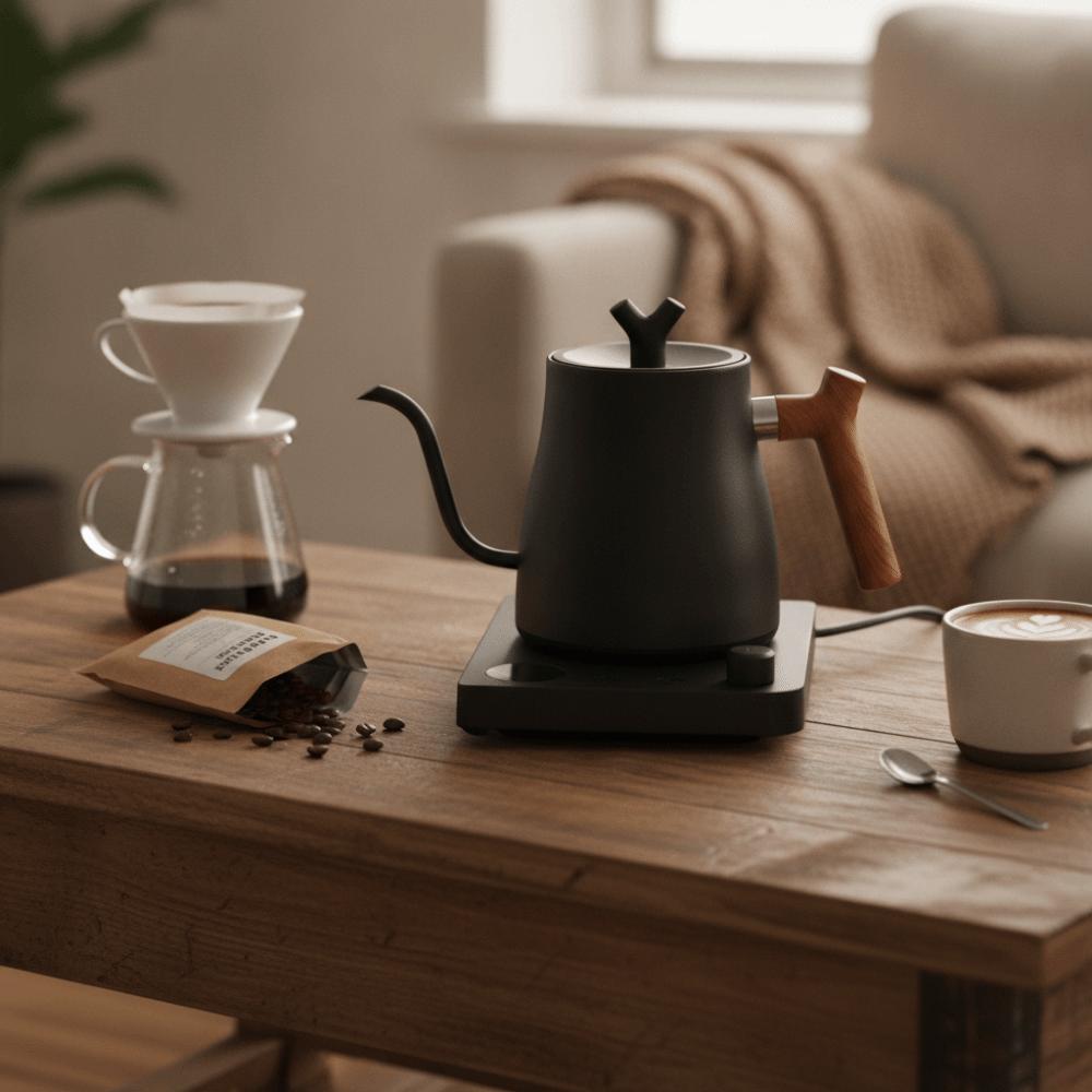 1000ML Gooseneck Electric Kettle Smart Temperature Control Automatic Power Shut-off Pour-Over Coffee Kettle Fast Boil