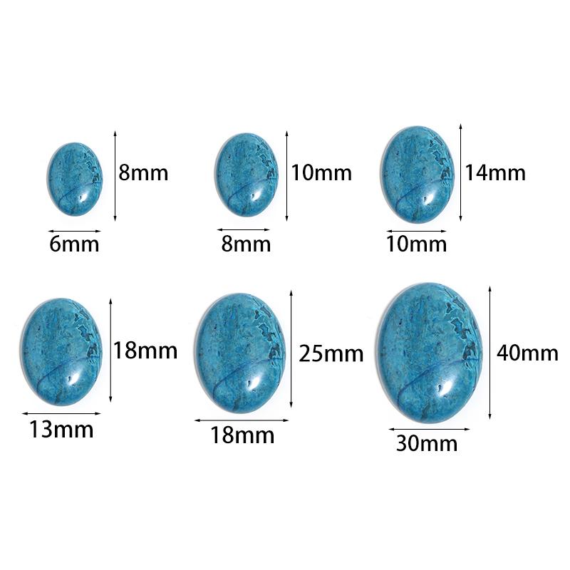 2-10Pcs Oval Natural Stone Cabochon For Jewelry Making Green Ring Base Pendant Flatback Cameo Diy Handmade Finding