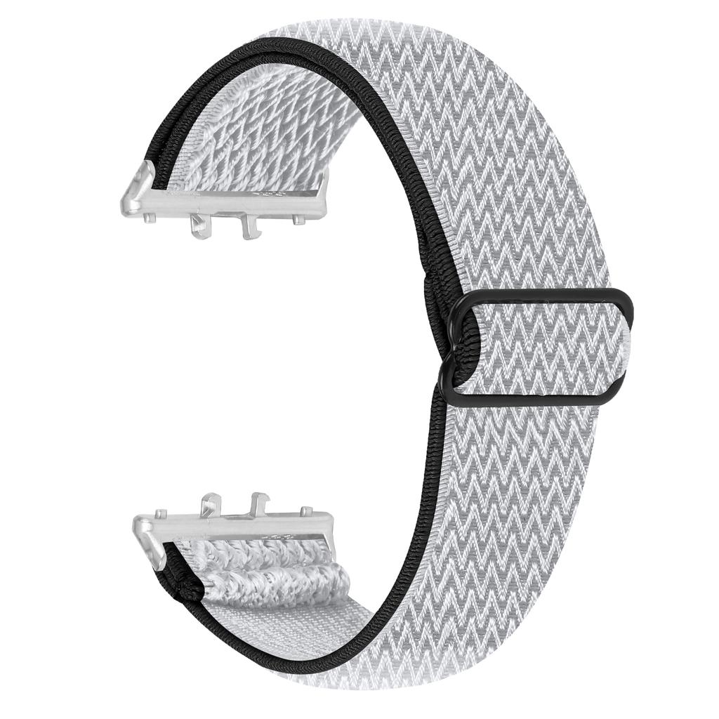 For Honor Watch X5 Watch Band Wave Pattern Nylon Woven Strap with Silver Connector