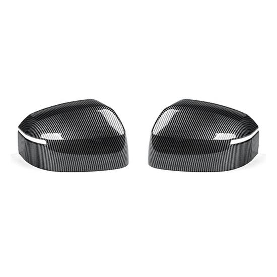 For Hyundai Santa Fe MX5 2024 2025 2pcs Carbon Fiber Style Bright Black Side Door Rearview Mirror Cover Trim LHD/RHD