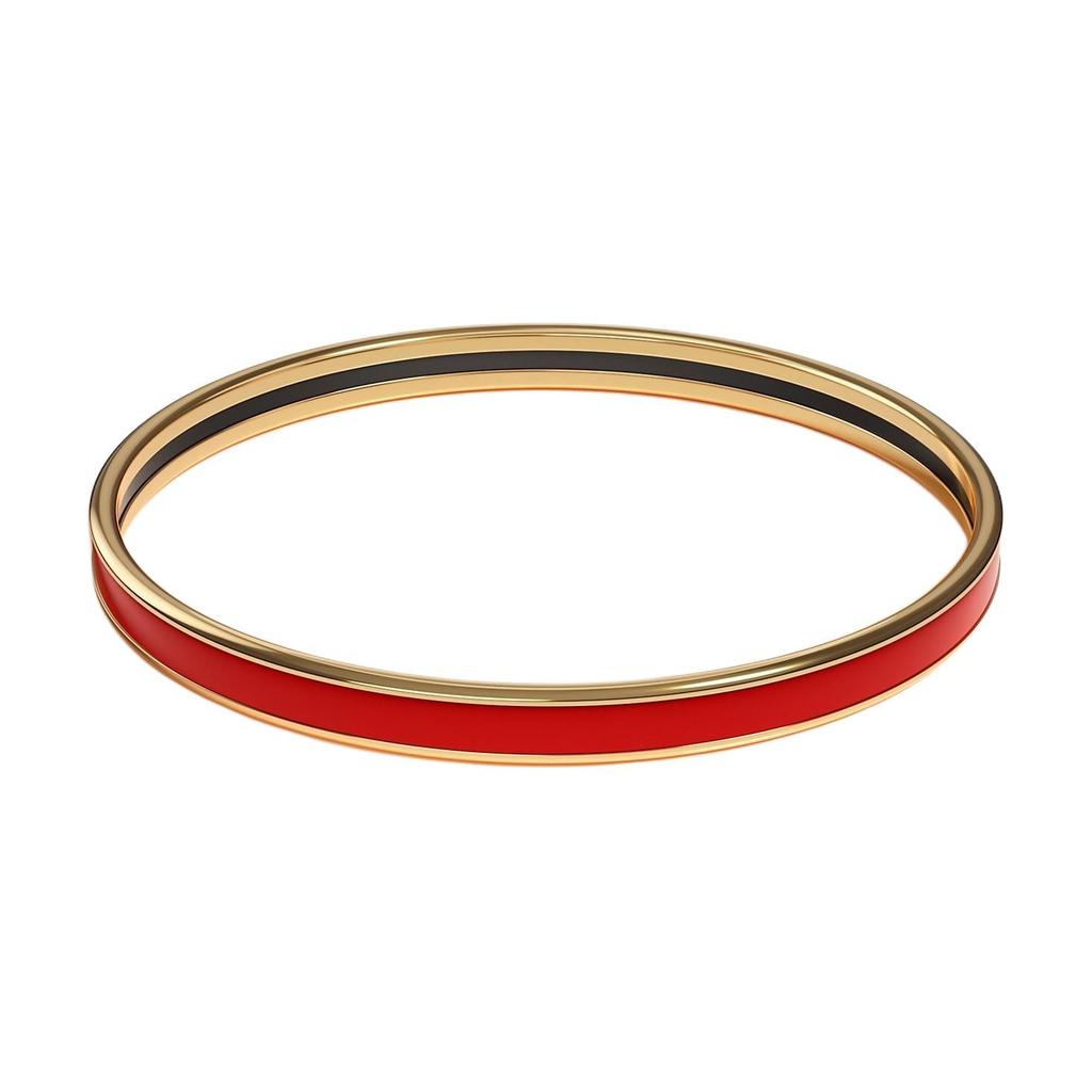 HERMES Enamel Bangles Women's Red Gold H240001F 94-