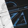 9PCS/Set Propelling Pencil Stationery Ruler Set Plastic Protractor Drawing Tool  Students