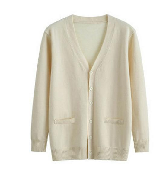 Japanischer Herbst/Winter V-Ausschnitt JK Cardigan: Pullover im Akademiker-Stil mit langen Ärmeln