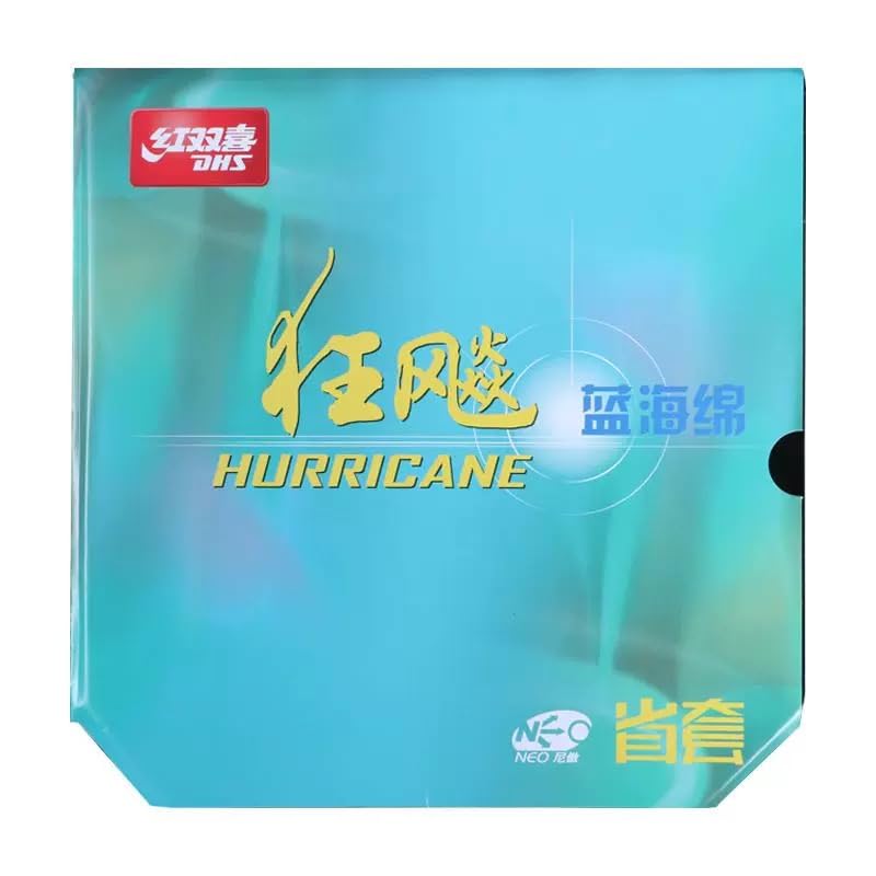 DHS Guma do tenisa stołowego Hurricane NEO3 NEO3 niebieski podkład dla prowincjonalnych (Zespół Hurricane, fabrycznie dostrojony) (czarny 2,1 mm) (40) [Produkt]