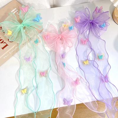 1pc Fee Mesh Schmetterling Band Haarnadel Süße Mädchen Zopf Haarnadel Vielseitig Prinzessin Entenschnabel Clip Kinder Headwear Zubehör