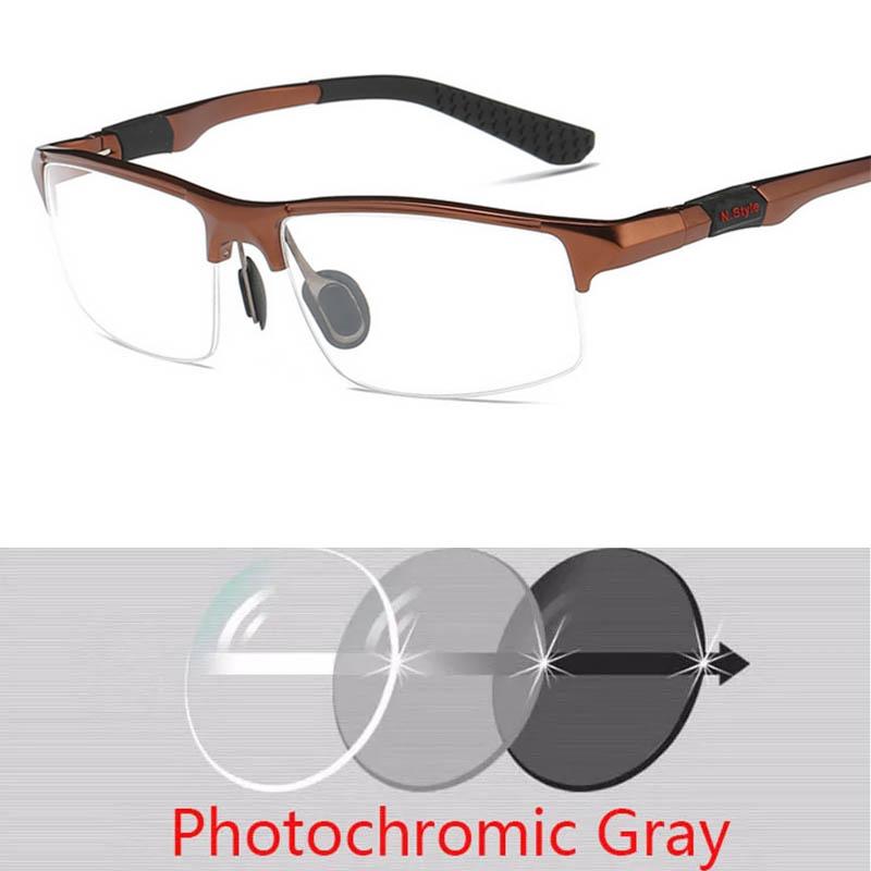 Fashion Sports Eyewear Aluminum Magnesium Half Frame Glases For Outdoor Myopia Prescription 0 -1.0 -1.5 -2.0 -3.0 To -6.0