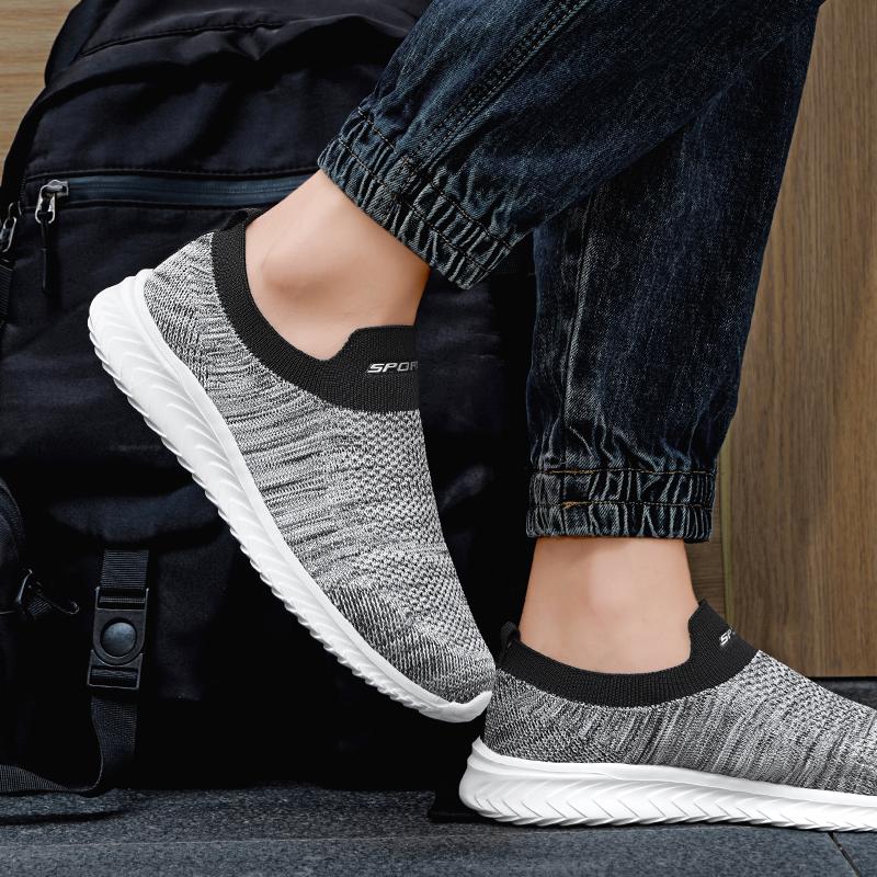 Men Vulcanize Shoes Mesh Men Shoes Lightweight Plush Comfort Mens Athletic Shoes Autumn Stylish Slip On Flats Shoes Male Loafer Shoes