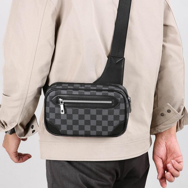 Men's Chest Bag, Color-blocking Single-shoulder Bag, Casual, Trendy and Fashionable, Large-capacity Crossbody Bag
