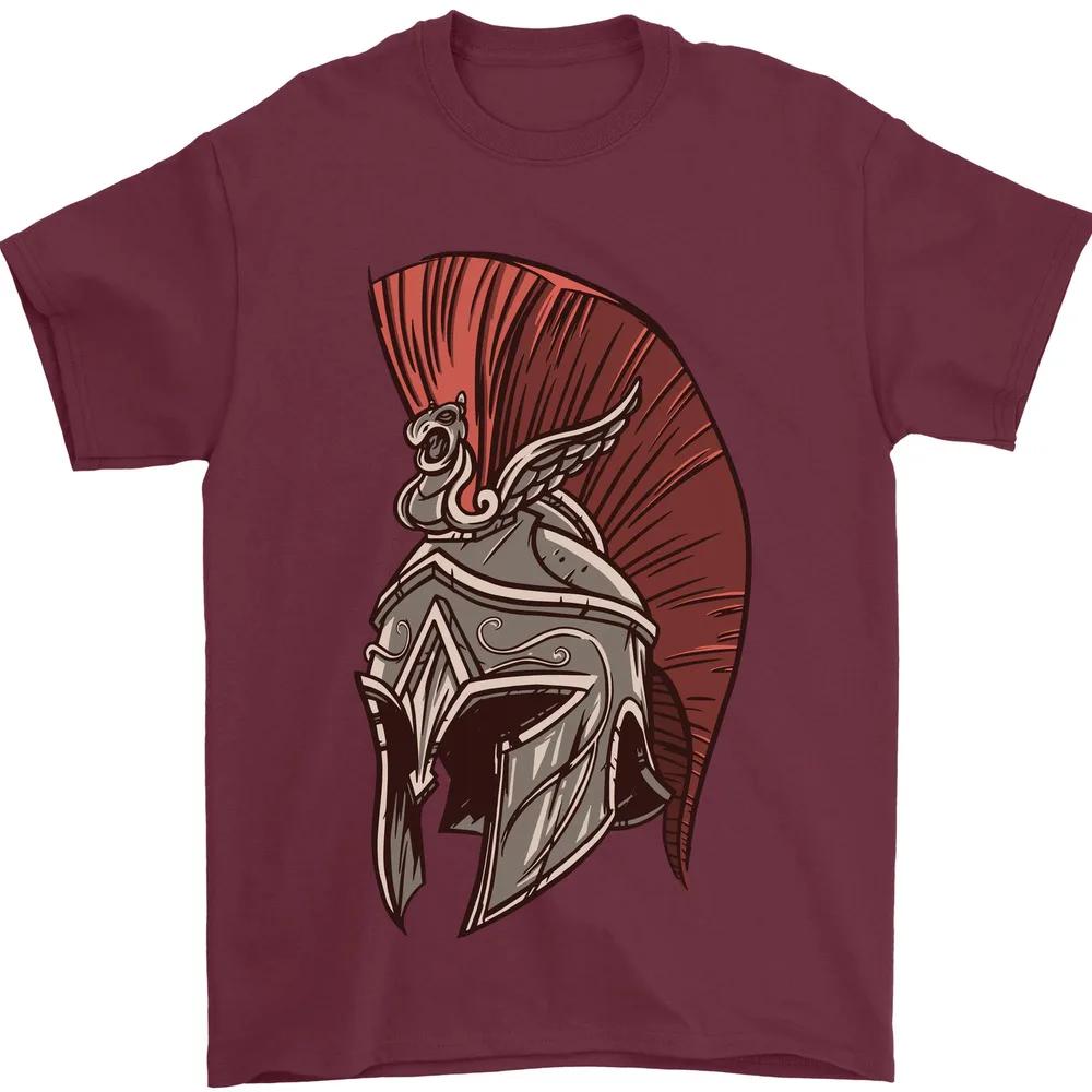 Roman Helmet Bodybuilding Gym Spartan Mens Tshirt 100% Co... L
