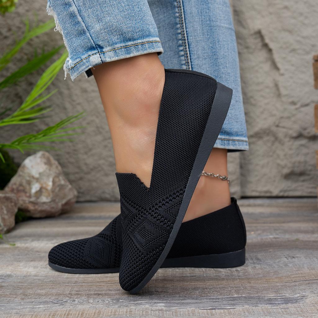 Nuevos Zapatos Casuales de Mujer de Cabeza Redonda Talla Grande, Zapatos para Madre Suela Suave Zapatos Planos