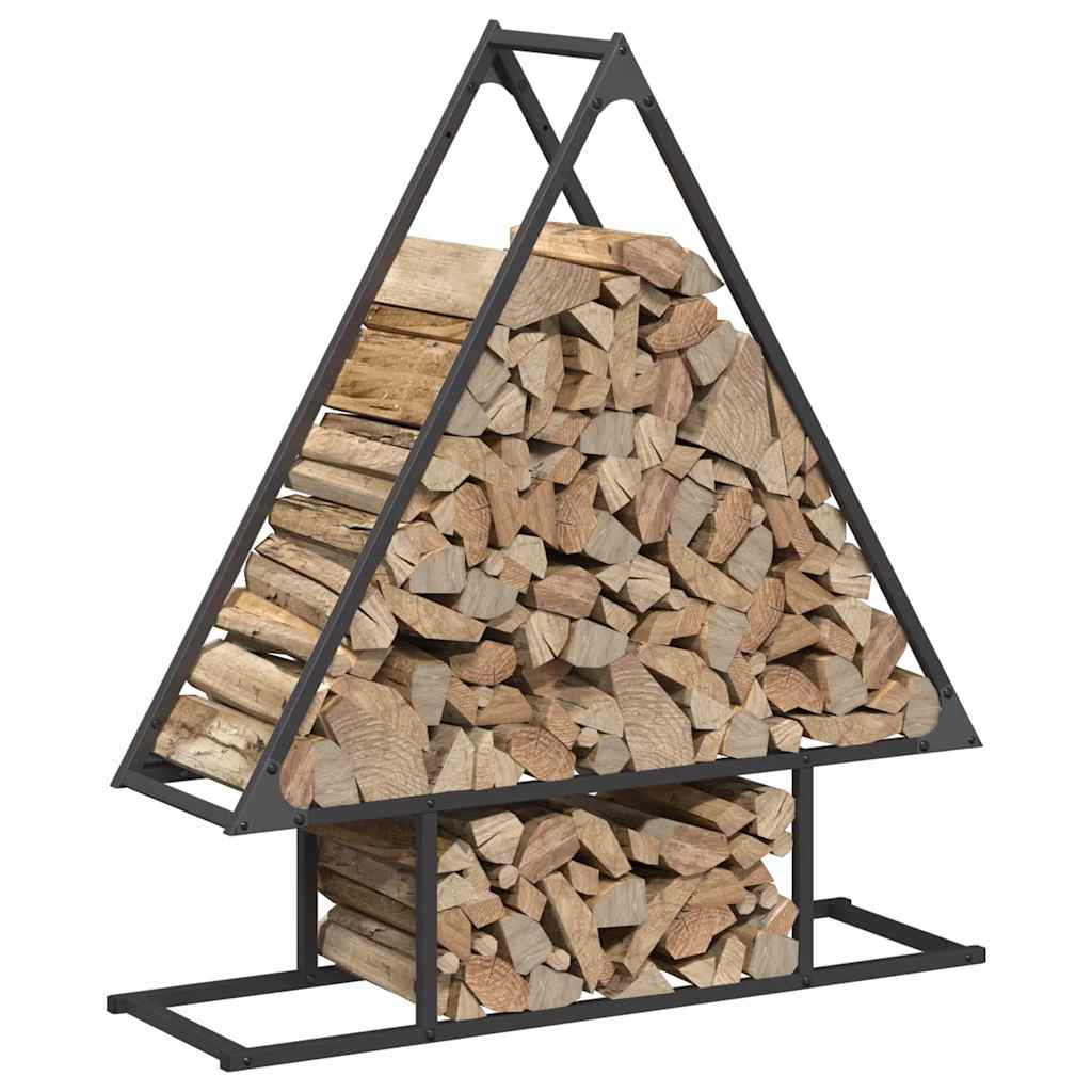 Firewood Rack Black 80 x 25 x 90 cm Cold Rolled Steel