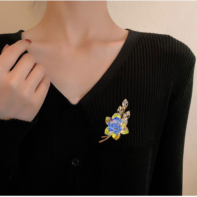 Senior Brooches Flower Leaf Brooch Pins for Women Suit Pendant  Fashion Brooches Jewelry