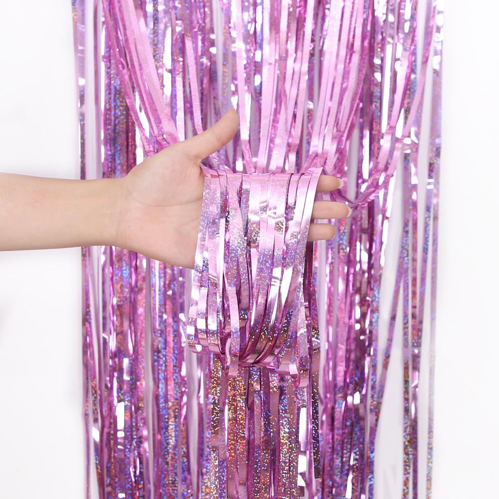 By Gorgeous 1m 2m Shiny Laser Rain Curtain For Creative Birthday And Decorations Event