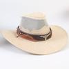 Western Cowboy Hat Men and Women Summer Breathable Sunscreen Visor Hat Big Brim Outdoor Travel Straw Top Hat