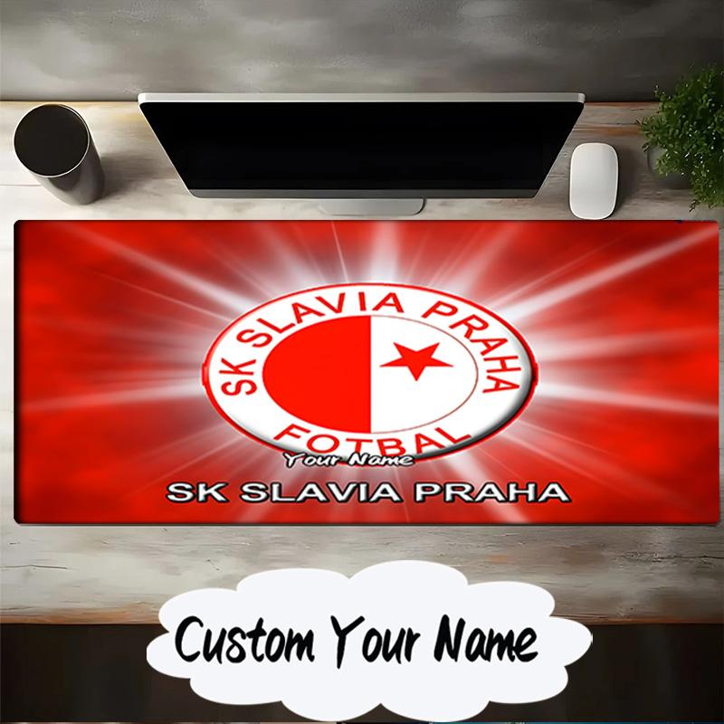 Custom Name Mouse pad Red And White Prague Football Mouse pad, Gaming Mouse Pad, keyboard pad, Desk Decor for computer notebook Fan Birthday Gift