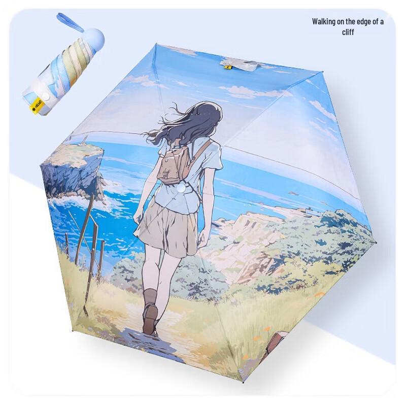 Přenosný deštník s potiskem olejomalby a UV ochranou