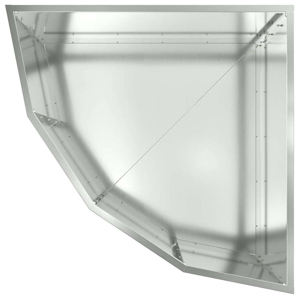 Corner Planter Silver 60 x 60 x 35 cm Galvanized Steel