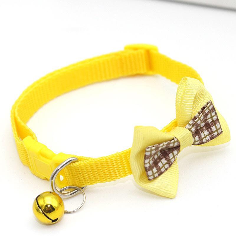 Adjustable Pets Cat Dog Collars Cute Bow Tie With Bell Pendant Necklace Fashion Necktie Safety Buckle Pet Clothing Accessoreis