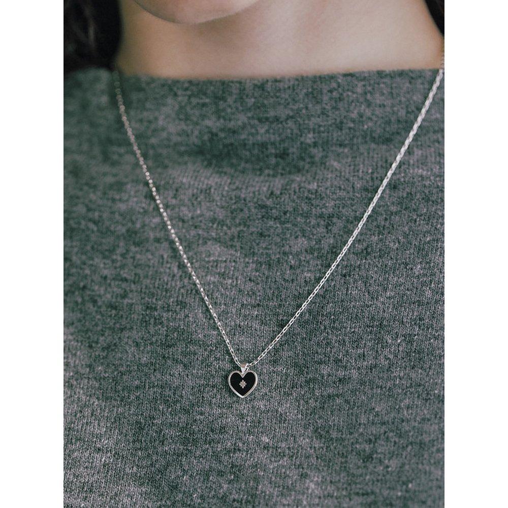 [Byhyeres] Heart (W) Spade Enamel Necklace Black Bh6N36638Wb450