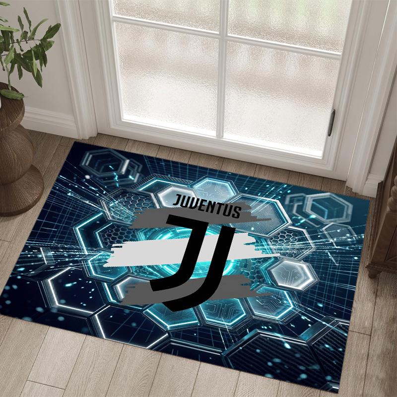 Tappeto in Velluto di Cristallo Design Juventus FC Accogliente Non?Tappeto Stampato Antiscivolo per Camera da Letto Soggiorno Ingresso