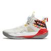Li Ning Childrens Pioneer Team 3 V3 Comfortable Versatile Mid-Top Basketball Shoes Kids Basketball Shoes Red Gray YKBU038-5