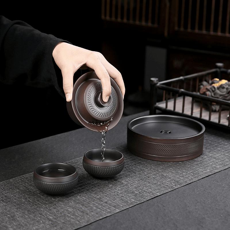 Jianshui Purple Pottery Gaiwan Ceramic Handmade Household Kung Fu Tea Set Tea Bowl Tea Cup Tea Maker Tea Ceremony Tea Tureen