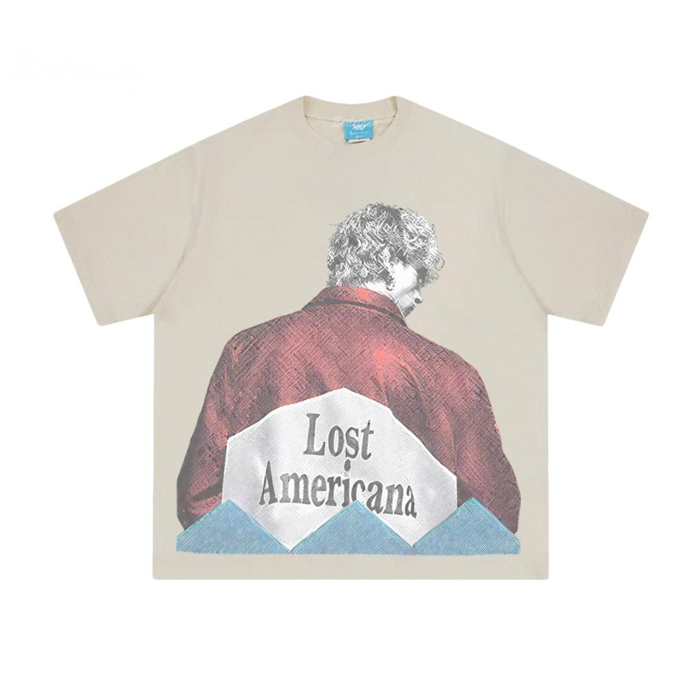 Lost Americana Photo Tee Cotton Hip Hop Tshirts Sleeve Male Printing Punk Mgk T Shirt Gothic Streetwear Graphic Printing Tops