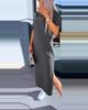 2024 Summer Women's Solid Color Short Sleeve Round Neck Slit Hem Dress