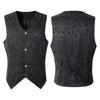 2025 Gothic Medieval Men's Vest and Waistcoat Set for Spring/Autumn - European & American Style Stage Costume