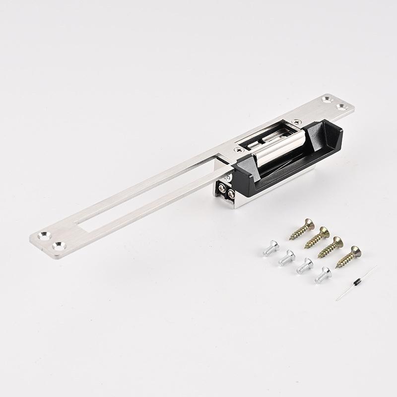 DFD Narrow-mouth Cathode Model Standard Electric Strike Lock 12V Long Short Faceplate for Wooden Metal Door Access