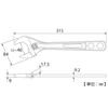 TOP Industrial (TOP) Eco-Wide Thin, Lightweight Wide Adjustable Wrench, HY-42, 12-46mm Opening, Made in Tsubame-Sanjo, Japan