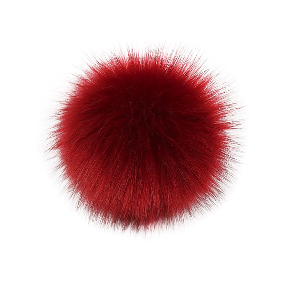 10cm Faux Fur Pom Pom with Elastic Band Soft Fluffy Artificial Fur Ball for Hats Bags Keychains and Crafts