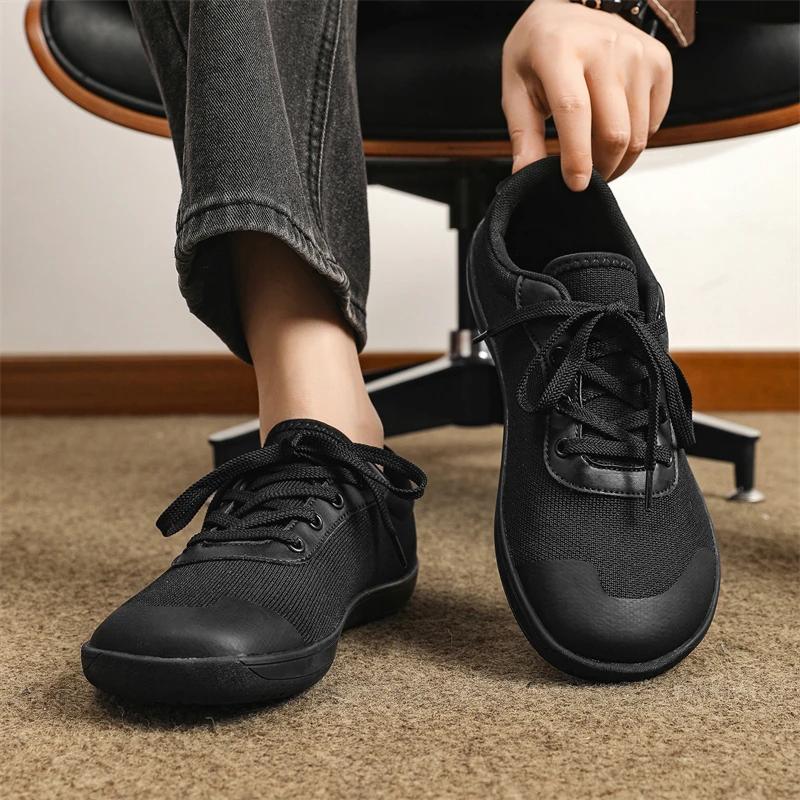 Fashion New Minimalist Shoes for Men Wide Toe Barefoot Zero Drop Shoes Casual Breathable Mesh Lightweight Walking Sneakers Man